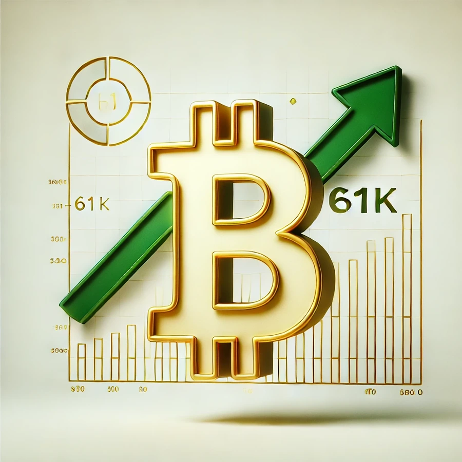 Bitcoin crește la $61K și bate întreaga piață cripto